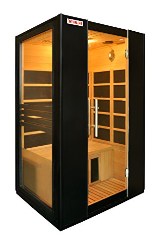 Preisvergleich Produktbild Interline 45990510 Infrarot-Wärmekabine Vorder und Seitenwand Glas inklusive Bluetooth Spieler, schwarz