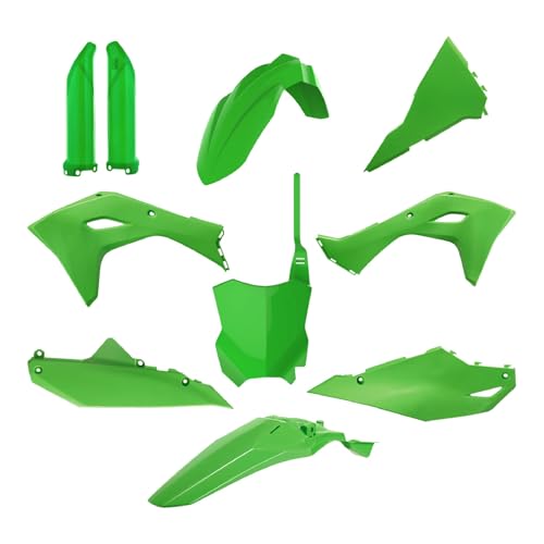 Polisport Motocross (MX) Replica Plastic Kit for Kawasaki KX 450 (2024-2025) Dirt Bike – OEM Quality, Durable, Flexible & Perfect Fit – Green