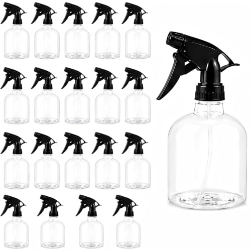 Enenes 20 Pack 8 Oz Plastic Spray Bottles with Black Adjustable Triggers