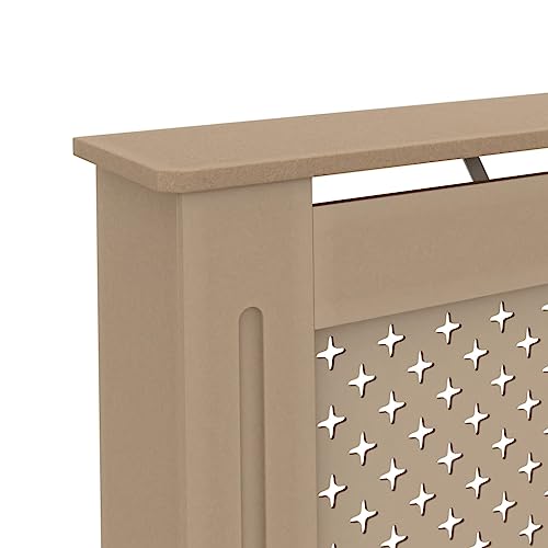 VRAXO Radiator Cover with Cross Design MDF Heating Radiator Protective Accessories Decorative Heater Cover for Home,Office Radiator Guard Heating Cabinet Brown 44.1"x7.5"x31.9" - Thumbnail 7