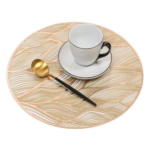 Set de table doré ajouré 38 cm lot de 2 pour décoration de cuisine moderne
