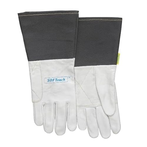 Elmag 5-Finger-Schweißerhandschuhe 10-1004 s wig tig aus Ziegen-Vollleder mit Stuple aus flammenhemmender Baumwolle und verstärkter Handfläche