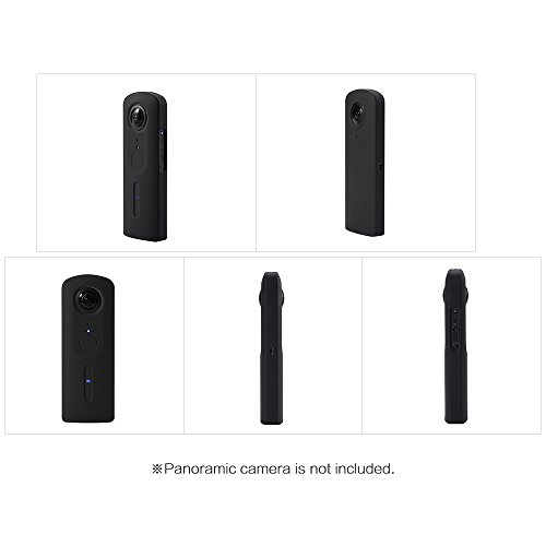 Domary Capa protetora de silicone para câmera com tampa de lente para câmera Ricoh Theta V 360 graus