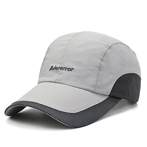 CLAPE Mesh Baseball Cap Outdoor Breathable Caps Casual Hat for Travel Moisture Wicking Ball Cap for Hot Weather, Running, Tennis, and Golf,Light Gray