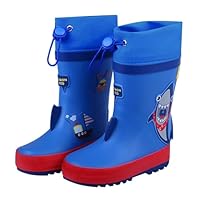 Generisch Wellies Waterproof Wellington Boots Rain Boots for Boys Girls Rain Boots Tread Sole Non-Slip Autumn Boots Cute Dinosaur Pattern Rain Boots Thick Sole Boots Half Height Boots, c, 13 UK