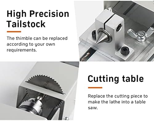 Tool Lathe Standard 未处理 Mini Lathe Machine for DIY Wood and Metal Projects, 6 in 1 Multi-Functional Tool for Carving, Grinding, Drilling, and Bead Making