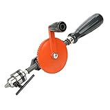 KIMISS Kurbelbohrmaschine / 8 Zoll – Tragbare Manuelle Bohrmaschine für Holz, Kunststoff und Mehr – Verwendung mit Bohrfutter (1/4 Zoll)