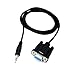 SinLoon DB9 9 Pin VGA female cable ,DB 9 Female to TRS 3.5mm (1/8in) TRS Stereo Male Serial Data Cable-6 Feet