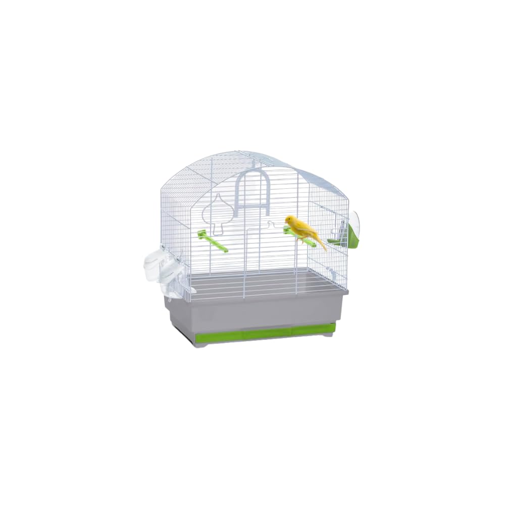 Pet's Market Asso di Picche Gabbia Voliera Uccelli in Metallo per Canarini Pappagallini Calopsite Inseparabili Uccelli e Piccoli Volatili con Posatoi Mangiatoie 40x27x44 cm