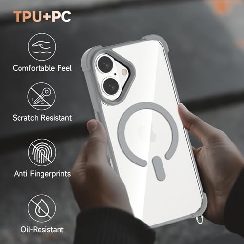 Coque iPhone 17 bandoulière pour éviter les chutes avec dos transparent - 7