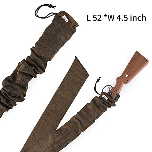Flyfan Gun Sock Silicone Treated Knit Gun Socks For Rifles And Shotguns, 52 X 4.5 Inches Elastic Design Of Rifle Sock Sleeve, 4Pcs Fits Tactical Gun And Rifle With Scopes #TOP1