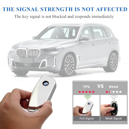 Image of Creativity For BMW X5 Key cover and Key chain accessories (Grey set)