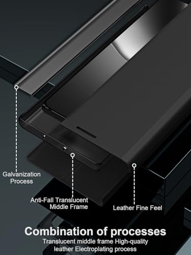 Étui à rabat pour Samsung Galaxy S25 FE rigide antichoc flip cover noir - 2