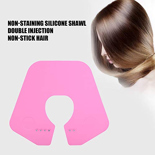 Capa de corte de pelo de silicona rosa para protector de cuello de barbero 7