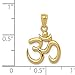 14k Yellow Gold Om Pendant Necklace for Men and Women - Sacred Hindu Symbol Jewelry for Meditation and Yoga Practice - Spiritual Gold Charm for Daily Wear and Religious Awareness 20 mm x 15 mm
