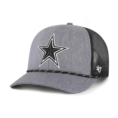 47 Men's Heather Charcoal Dallas Cowboys Carbon Rope Trucker Adjustable Hat
