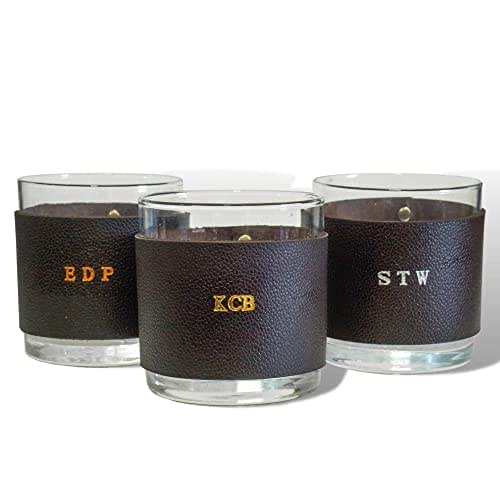 Amazon.com: Duke and Edison Personalized Whiskey Glass | Leather ...