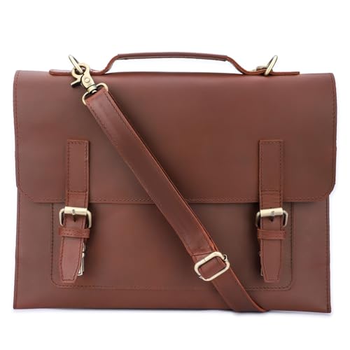 Genuine Leather Laptop Bag 14" Computer Messenger Shoulder Bag Briefcase Office Bag Travel Satchel Sleeve Bags