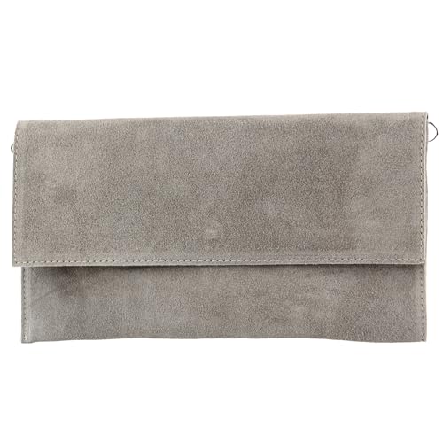 Pochette italienne en daim et cuir métallisé modamoda de M151