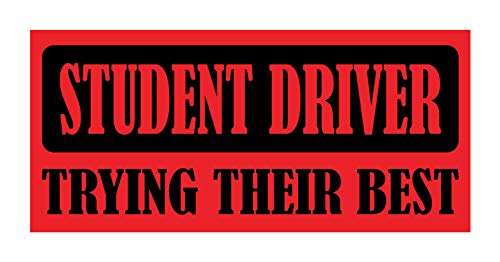 Trying Their Best Student Driver Bumper Magnet by DCM Solutions (Red, 9.25
