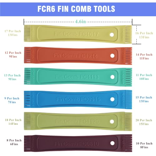 LONCHDAN 10 Pcs Air Conditioner Fin Comb Cleaner kit AC Coil Cleaning Brush Fin Combs Condenser Fin Straightener AC Evaporator Comb Radiator Repair Clean Tool (Multicolor-10pcs) by LONCHDAN - Used condition - Image 2