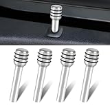 Qutipek Aluminium Car Door Lock Knob 4 PCS Door Knob Pull Pins for Alto 800 Car Accessories Universal for All Cars (Silver)
