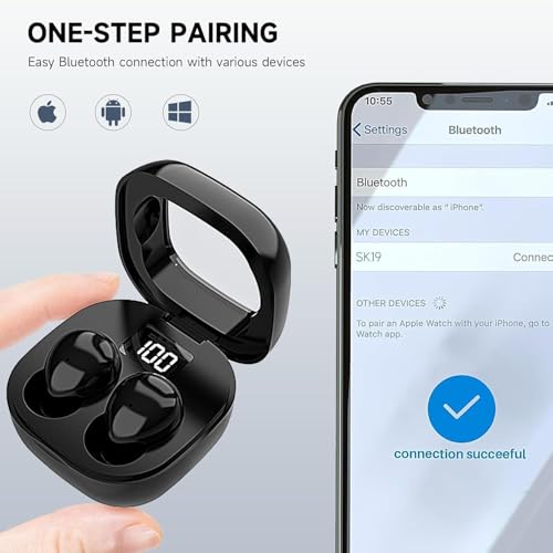 Image of Invisible Sleep Earbuds, Smallest Sleep Headphones for Side Sleepers, Low Profile, Micro Tiny Discreet Hidden Earbuds for Work, Wireless, Mini for Small Ear Canals
