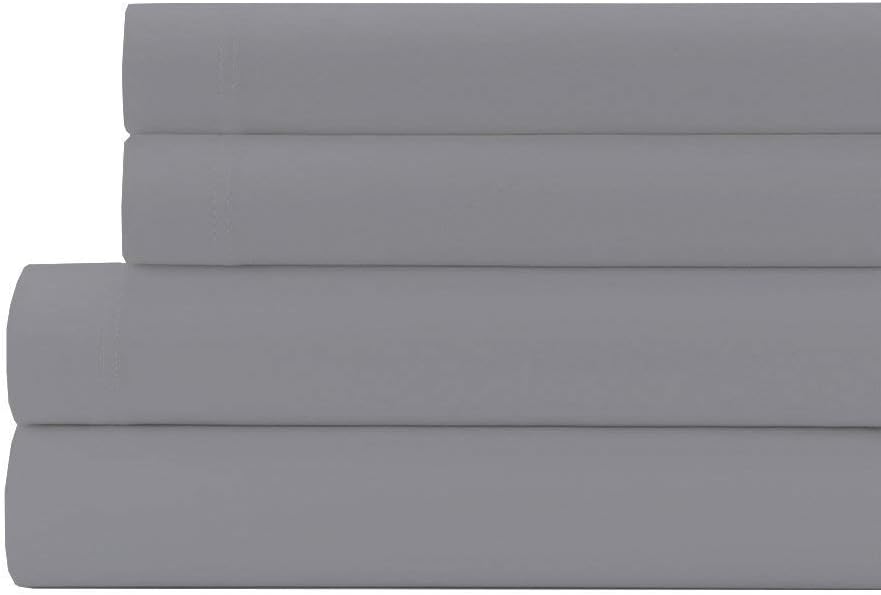 Expanded Queen Sheet Set 800 Thread Count 100% Egyptian Cotton 21 inches Extra DEEP Pocket Elephant Grey Solid