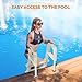 Outvita 5-Step PE Pool Ladder Above Ground, Heavy Duty Safety Deck Ladder, Anti Slip Plastic Step for Inground Swimming Pool 48in to 54in(Ivory)