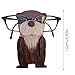 Wooden Animal Glass Holder, Handmade Cute Eyeglass Holder, Sunglasses Display Stand, Nightstand & Desktop Wooden Crafts Glasses Display Rack, Unique Gifts for All Ages, Home Office Decor (D)