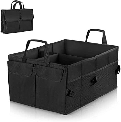 Car Trunk Organizer, TYTA Foldable Car Boot Organizer, 8 Pocket Backseat Trunk Organizer, Waterproof, Dust-proof, Durable Cargo Net Storage for More Trunk Space with Adjustable Straps