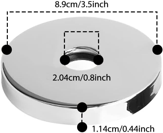 Miniatura 2 de Brida de brazo de ducha extragrande, 3.5 pulgadas de diámetro exterior, repuesto universal de placa de cubierta de escudo de cabezal de ducha, placa