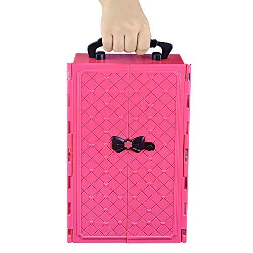 ZITA ELEMENT Doll Closet Wardrobe for 11.5 Inch Girl Doll Clothes and Accessories Storage - Lot 101 Items Including Wardrobe, Trunk, Casual Wear, Dress, Swimsuits, Hangers, Shoes, Bags and Necklaces - Thumbnail 4