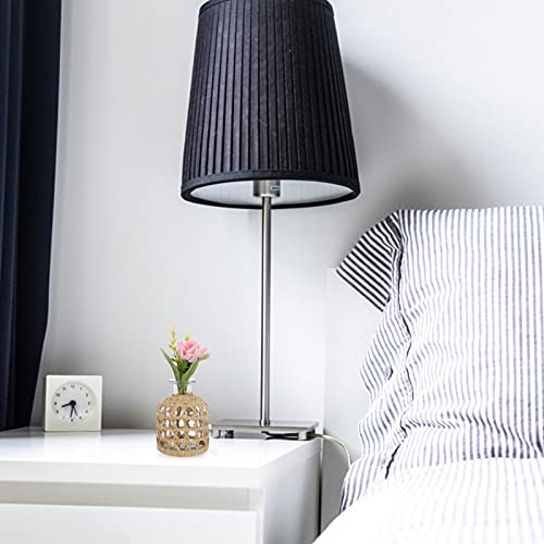 Housoutil 1Pc Flower Wicker Vase, Round Decorative Glass Flower Vase With Rattan Cover, Glass Vase Container With Woven Straw For Floral Arrangements Housewarming Wedding Party Decor 4.45X3.15In. #TOP7