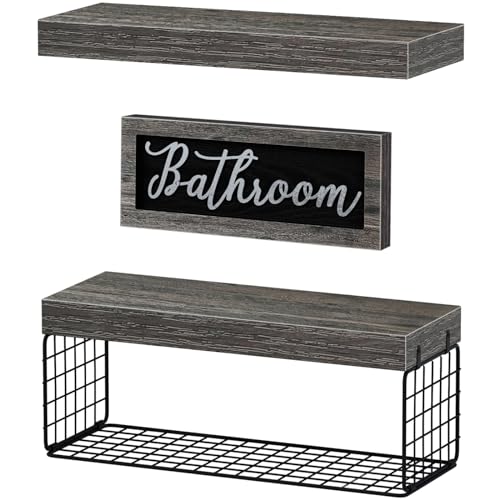 image for QEEIG Bathroom Decor Shelves Over Toilet - Farmhouse Decorations Aesth