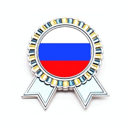 Broche drapeau russe Union Européenne médaille en métal à offrir