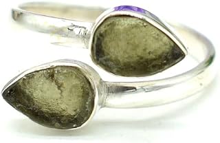 Moldavite Sterling Silver Ring, Green Moldavite Ring, Handmade moldavite Ring, minimalist jewelry, gift for her,