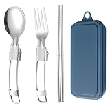 Juego de cubiertos de viaje, Juego de cubiertos para acampar, Juego de utensilios de acero inoxidable para el trabajo, Sistemas reutilizables de los cubiertos que acampan del acero inoxidable, utensil