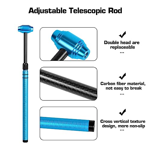 Image of LadyRosian 16PCS Car Paintless Dent Repair Tools Aluminum Dent Hammer with Knock Down Head Tap Kit Leveling Telescopic Hammer Set for Car Hail Damage Repair
