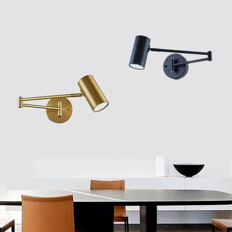 LED Indoor Wall Lamp Modern Folding Lamp Minimalist Bedroom Bedside Lamp Creative Personality Nordic Fashion Warm Light (Gold)