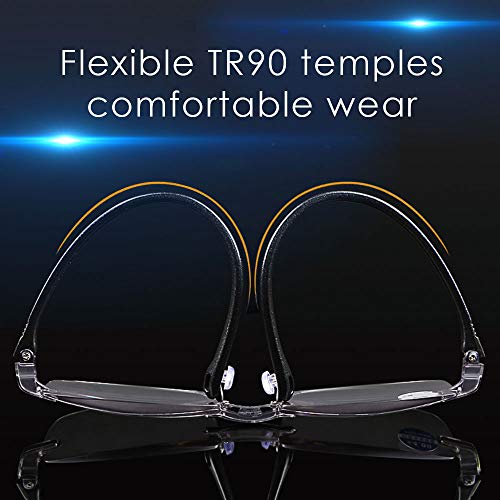 LUFF Rimless Reading Glasses Blue Light Blocking Diamond Cut Edge Design frameless Readers for Men Women Anti Eyestrain(+2.0)