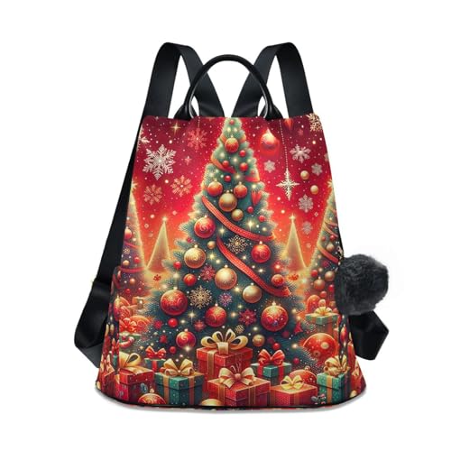 Sac à dos femme arbres de Noël avec poche zippée pour le quotidien