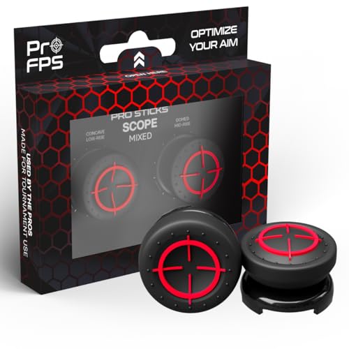 ProFPS PS5 Controller Stick Aufsätze – Thumbsticks für PS5 Controller & PS4 Controller Zubehör – Ergonomische Joystick Aufsätze & Grip Caps – Hochwertige Stick Erhöhungen für mehr Präzision & Komfort