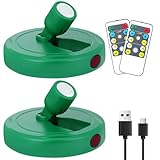 KANESIKI Cordless Spotlight Battery Operated, Rechargeable Plant Spot Lights, Dimmable Accent Lighting with Remote, LED Uplight for Picture Tree Painting Gallery Portrait Dartboard Art Photo, Green