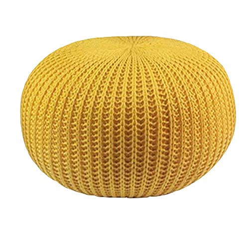 Pouf de sol en coton jaune pour salon cocooning