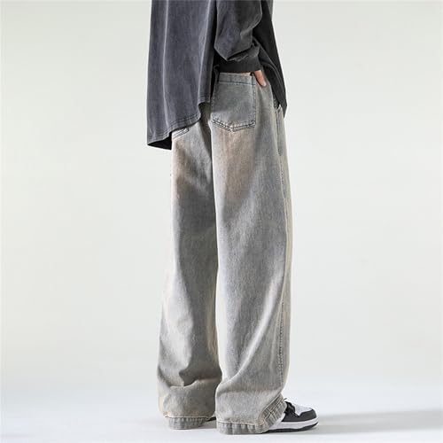 Stretch Layered Jeans Men's Slim Straight Leg Overalls Casual Straight Leg Hip Hop Pants with Pockets3