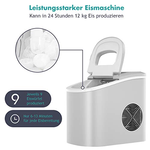 DREAMADE Eiswürfel Maschine, Eiswürfelbereiter Ice Maker, 2 Eiswürfel-Größen wählbar, 6-13 Minuten Produktzeit… – Bild 4