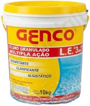 Cloro Genco 3 em 1 Granulado 10kg: Desinfeta, Clarifica e Ajuda a...