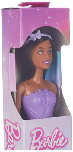 Image of Barbie Royal Fashion Doll with Dark Brown Hair, Removable Skirt & Accessories, Purple Butterfly-Themed Monochromatic Look