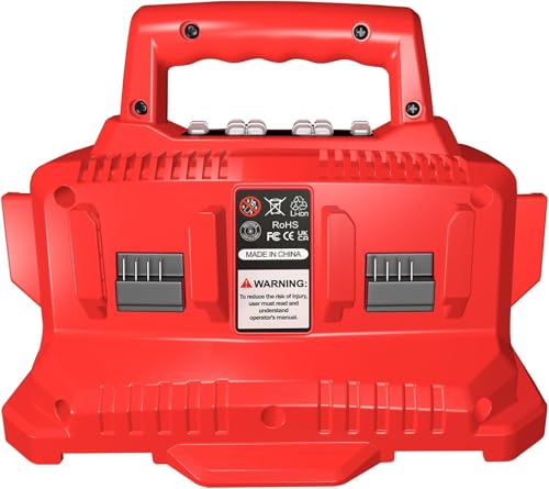 2026 Upgrade Simultaneously Charging 6-Ports Replacement for Milwaukee 18V M18 Battery Fast Charger 48-59-1804/1806/1815Compatible with Milwaukee Multi Battery Charger Station 18V Battery